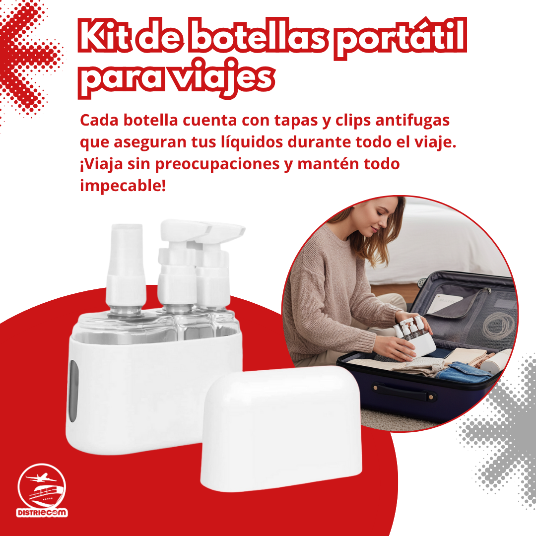 KIT DE BOTELLAS PORTÁTILES PARA VIAJES